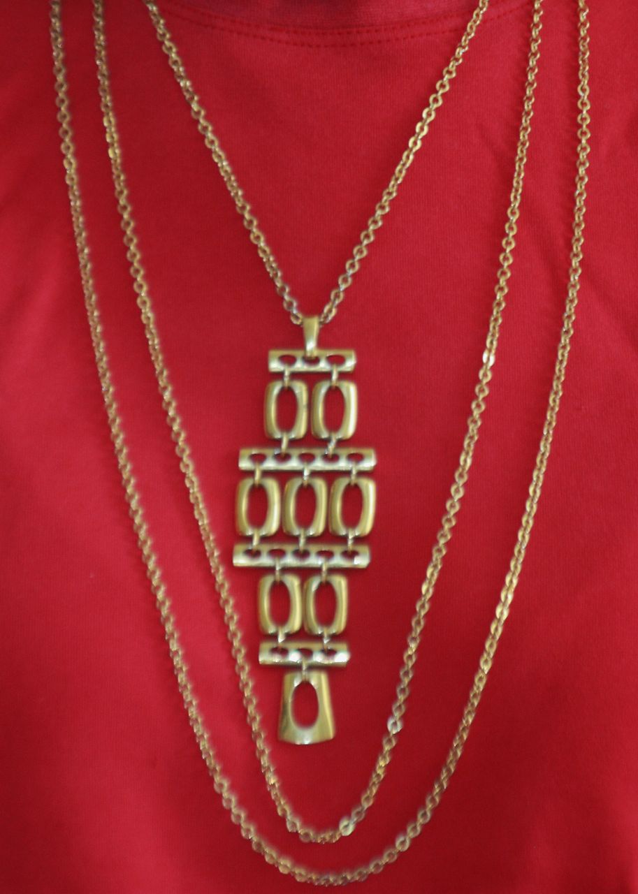Vintage Gold-Tone Trifari Crown Statement Waterfall Necklace Vintage Gold-Tone Trifari Crown Statement Waterfall Necklace