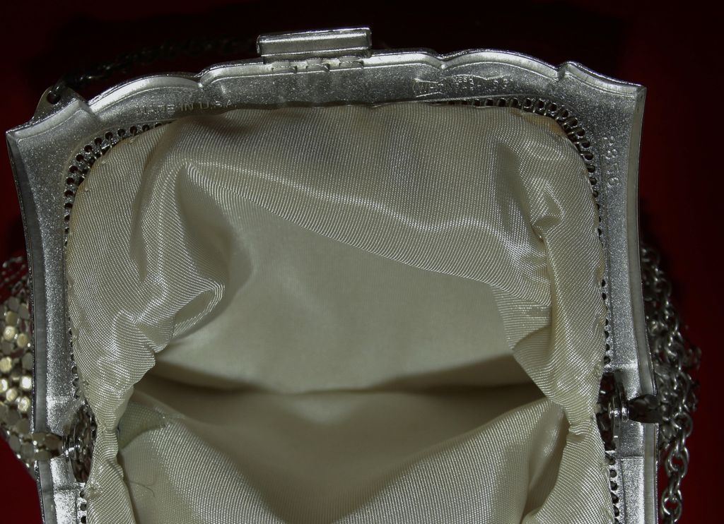 Vintage Whiting & Davis Silver Mesh Evening Bag with Jeweled Clasp Vintage Whiting & Davis Silver Mesh Evening Bag with Jeweled Clasp