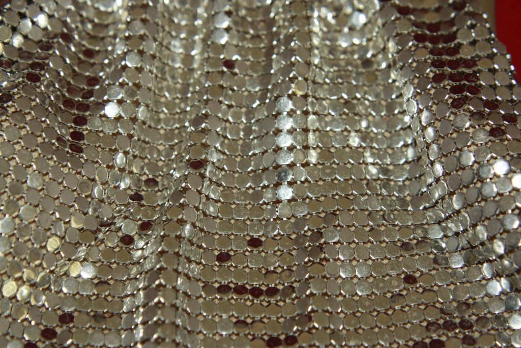 Vintage Whiting & Davis Silver Mesh Evening Bag with Jeweled Clasp Vintage Whiting & Davis Silver Mesh Evening Bag with Jeweled Clasp