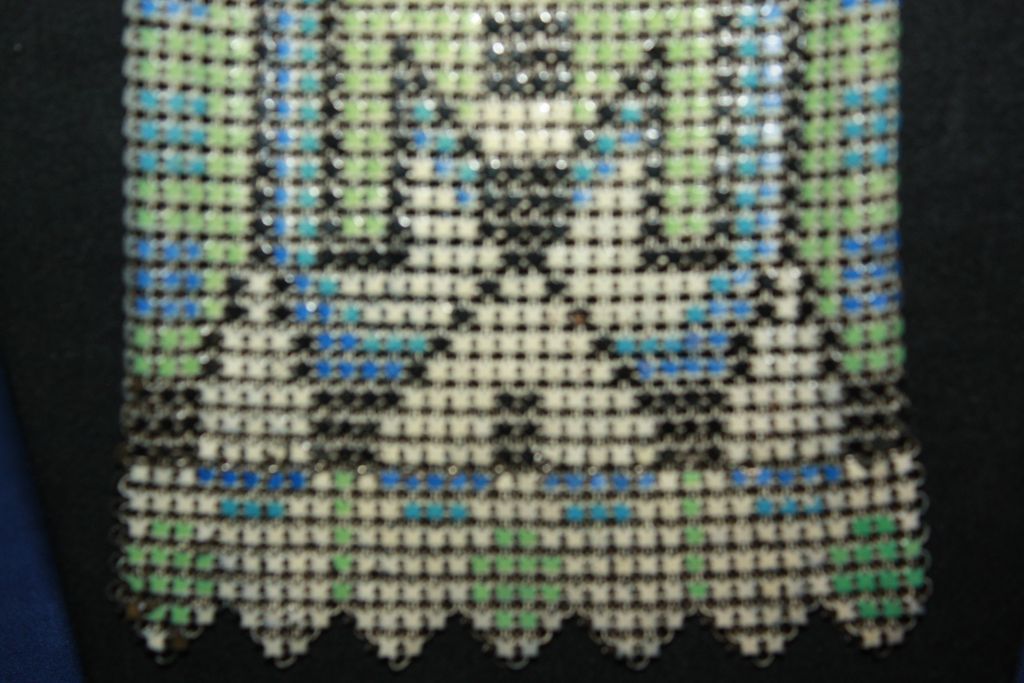 Whiting Davis 1900's Arts & Craft Pocket Style Enamel Mesh Purse Whiting Davis 1900's Arts & Craft Pocket Style Enamel Mesh Purse