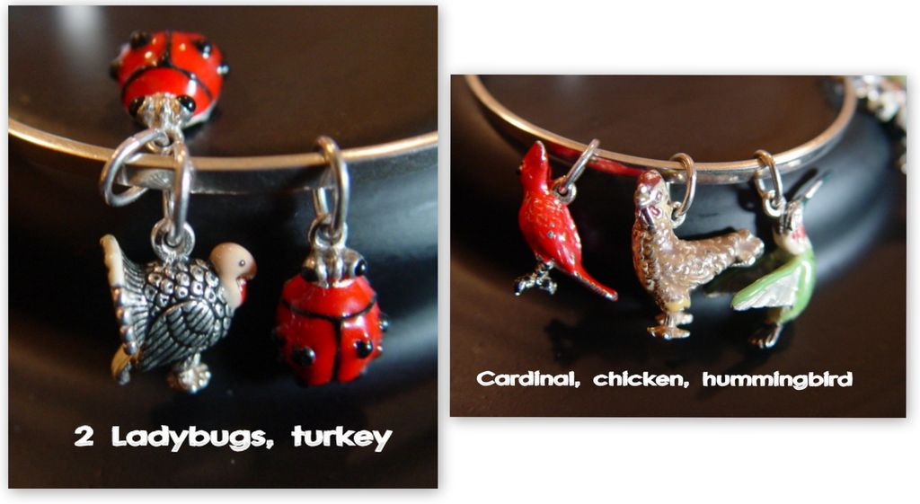 Loaded 1980's Sterling Silver Enameled Charm Bracelet > animals, plants, fairy Loaded 1980's Sterling Silver Enameled Charm Bracelet > animals, plants, fairy