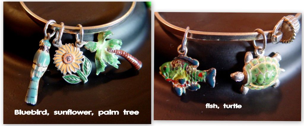 Loaded 1980's Sterling Silver Enameled Charm Bracelet > animals, plants, fairy Loaded 1980's Sterling Silver Enameled Charm Bracelet > animals, plants, fairy