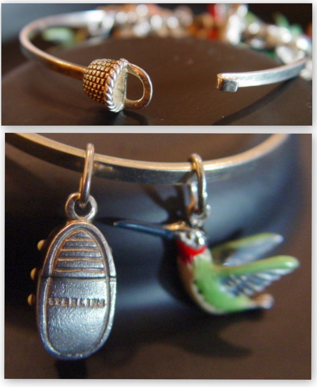 Loaded 1980's Sterling Silver Enameled Charm Bracelet > animals, plants, fairy Loaded 1980's Sterling Silver Enameled Charm Bracelet > animals, plants, fairy
