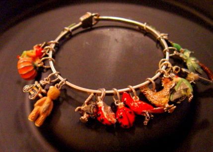 Loaded 1980's Sterling Silver Enameled Charm Bracelet > animals, plants, fairy Loaded 1980's Sterling Silver Enameled Charm Bracelet > animals, plants, fairy