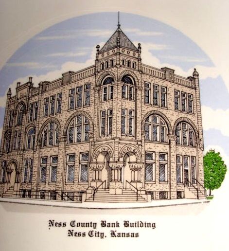 Souvenir Plate Ness County Kansas County Bank Building Souvenir Plate Ness County Kansas County Bank Building
