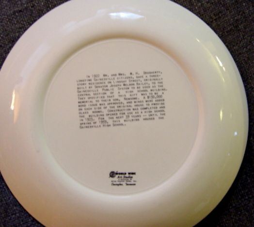 Souvenir Plate Gainesville Texas Newsome Dougherty High School Souvenir Plate Gainesville Texas Newsome Dougherty High School