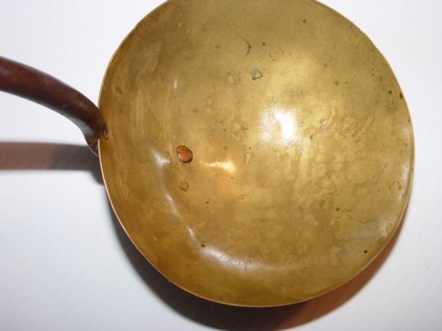 Antique Wrought Iron & Brass Ladle America Early 1800's Antique Wrought Iron & Brass Ladle America Early 1800's