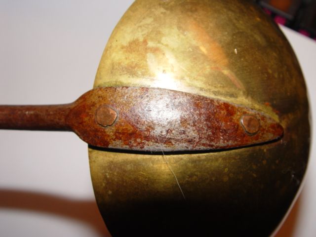 Antique Wrought Iron & Brass Ladle America Early 1800's Antique Wrought Iron & Brass Ladle America Early 1800's