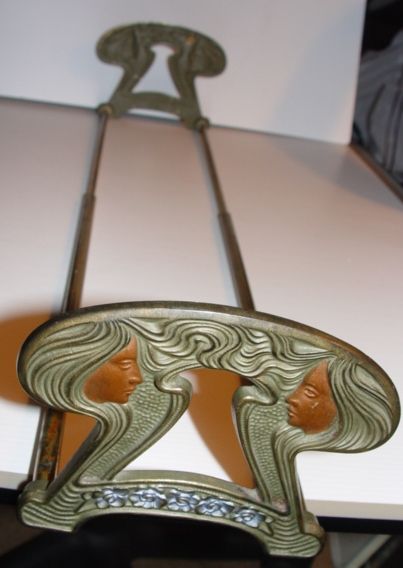Decorative Art Nouveau Metal Adjustable Book Rack Decorative Art Nouveau Metal Adjustable Book Rack