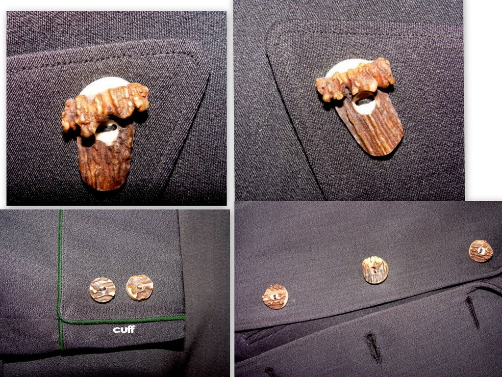 Exquisite English Wool Service Worker's Uniform with Antler Buttons Exquisite English Wool Service Worker's Uniform with Antler Buttons