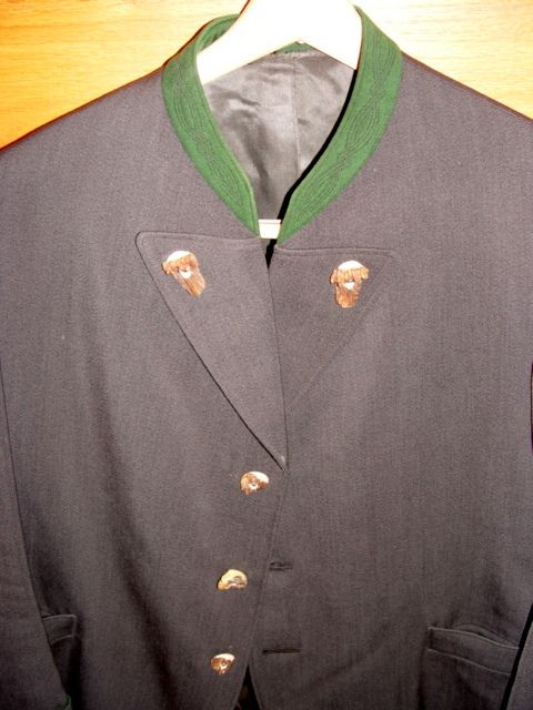 Exquisite English Wool Service Worker's Uniform with Antler Buttons Exquisite English Wool Service Worker's Uniform with Antler Buttons