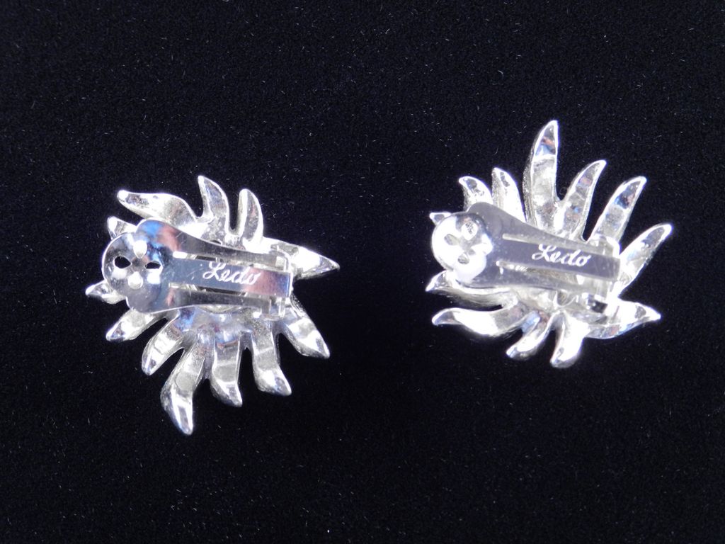 Ledo Polcini Rhinestone Earrings Rhodium Plate Ledo Polcini Rhinestone Earrings Rhodium Plate