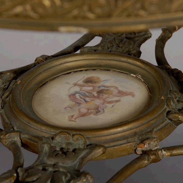 19c. Napoleon III Style Porcelain and Giltwood Two Tier Table 19c. Napoleon III Style Porcelain and Giltwood Two Tier Table