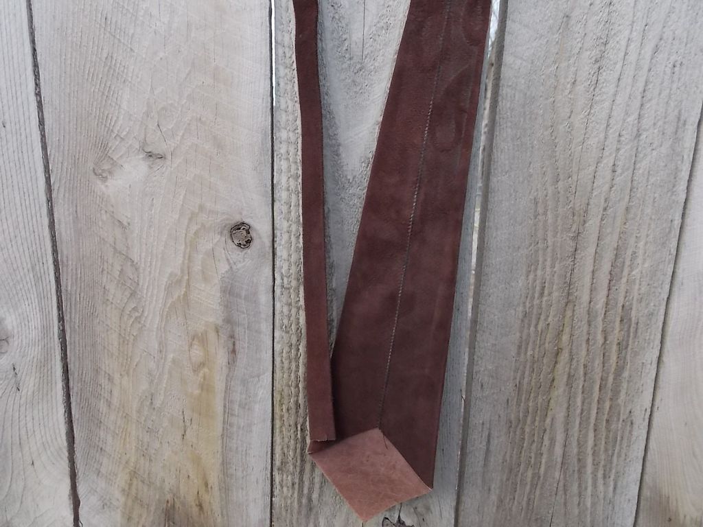 Suede Leather Flame Embossed Dark Brown Men's Tie Suede Leather Flame Embossed Dark Brown Men's Tie