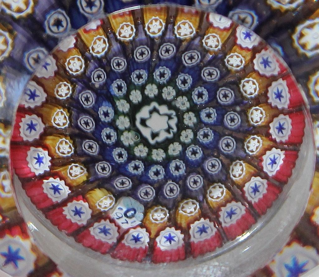 Whitefriars Faceted Millefiori Paperweight 1971 Whitefriars Faceted Millefiori Paperweight 1971