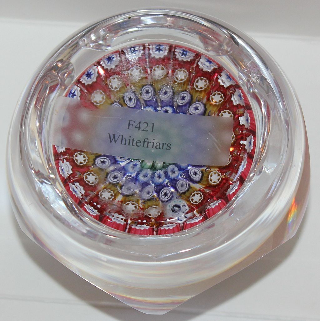 Whitefriars Faceted Millefiori Paperweight 1971 Whitefriars Faceted Millefiori Paperweight 1971