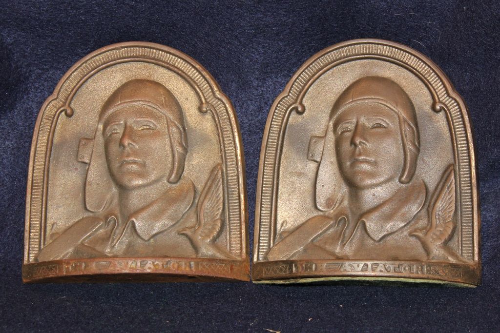 Charles Lindbergh "The Aviator" Bookends Charles Lindbergh "The Aviator" Bookends