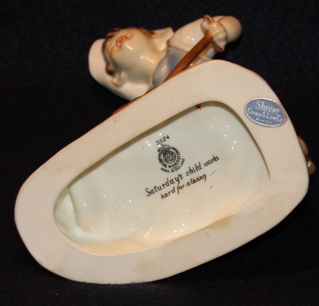Royal Worcester Saturday's Child Shreve Crumps & Low Royal Worcester Saturday's Child Shreve Crumps & Low