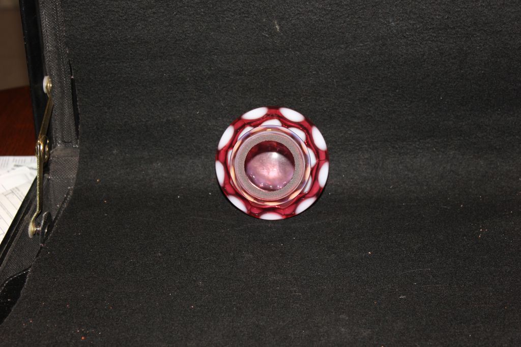 Vintage Cranberry Opalescent Coin Spot Sugar Shaker Vintage Cranberry Opalescent Coin Spot Sugar Shaker