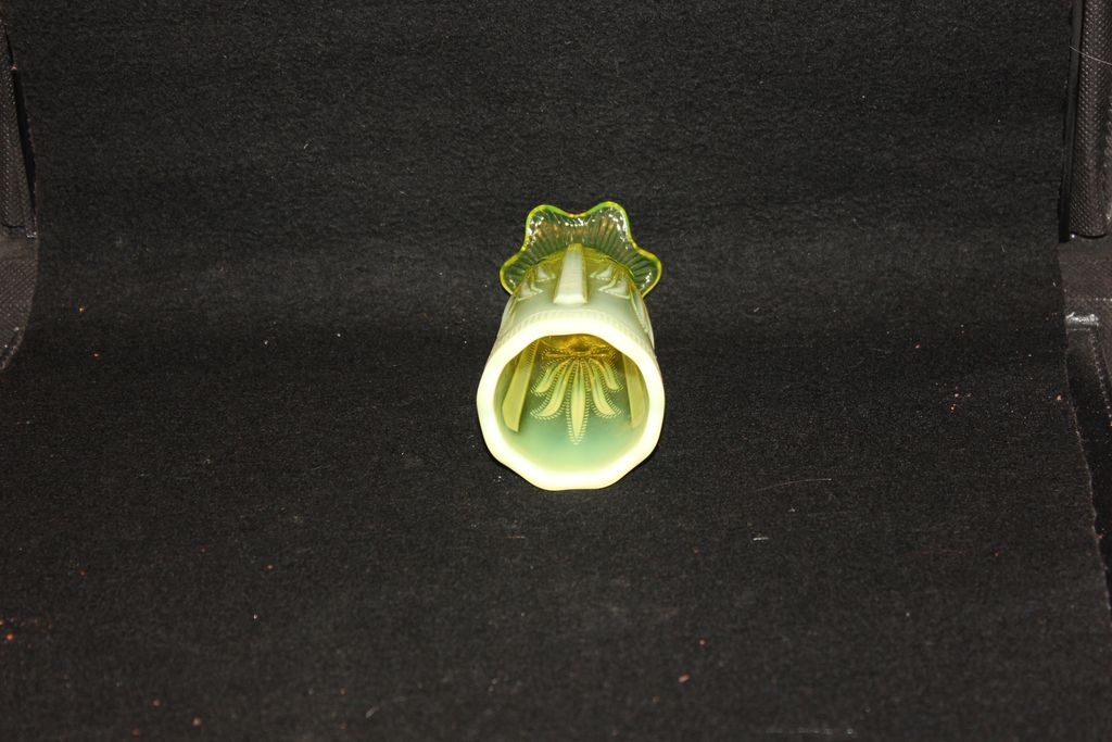 Fenton Vaseline Opalescent Cactus Vase Fenton Vaseline Opalescent Cactus Vase