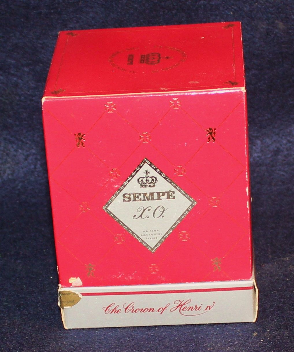 Limoges Sempe XO Cognac/Armagnac Bottle, Cross Stopper in Box Limoges Sempe XO Cognac/Armagnac Bottle, Cross Stopper in Box