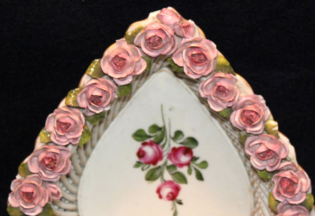 Schierholz Dresden Open Work Roses Heart Basket Schierholz Dresden Open Work Roses Heart Basket