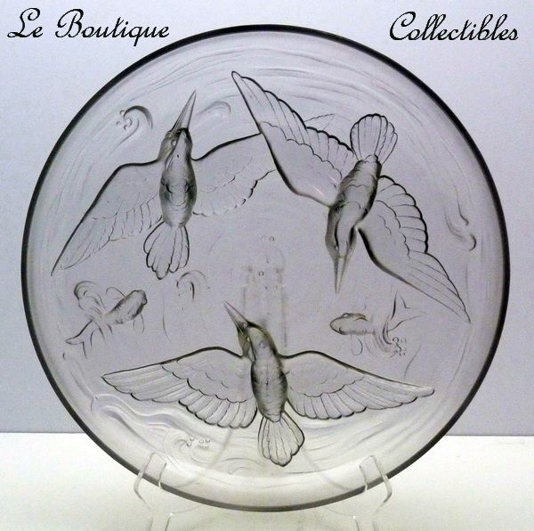 Verlys Art Deco Glass Kingfisher & Goldfish Bowl Verlys Art Deco Glass Kingfisher & Goldfish Bowl