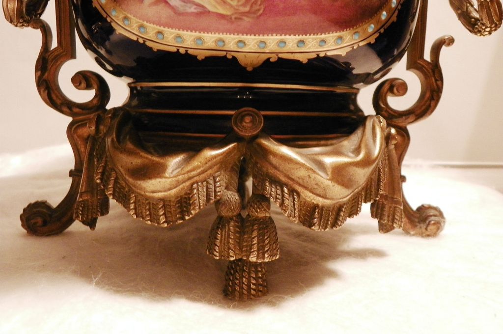 Pair of European Enamel on Copper Jardineres Late 19th Century Pair of European Enamel on Copper Jardineres Late 19th Century