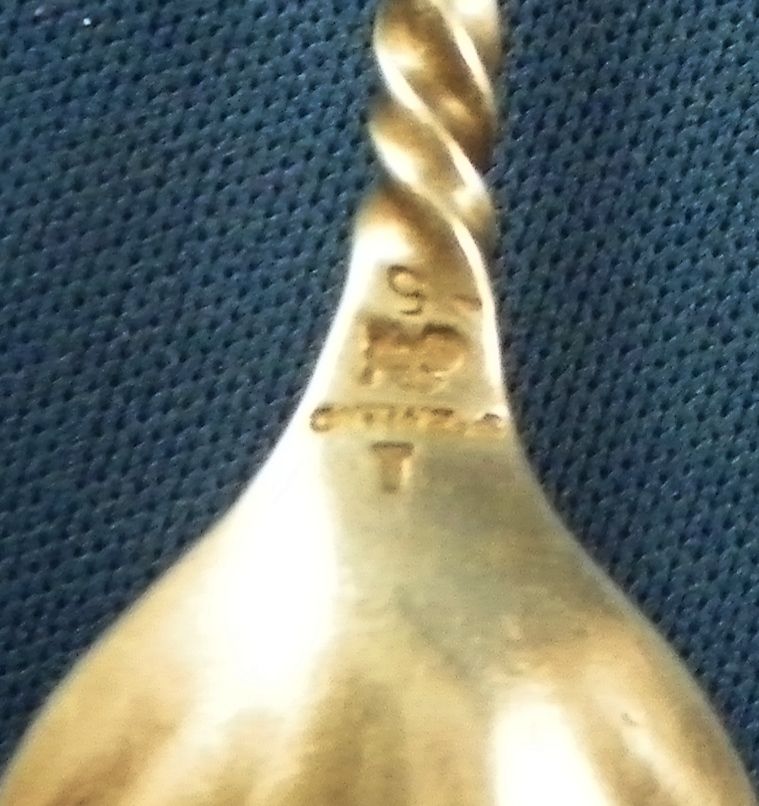 Whiting Sterling Silver Sugar Spoon Twisted Handle Whiting Sterling Silver Sugar Spoon Twisted Handle