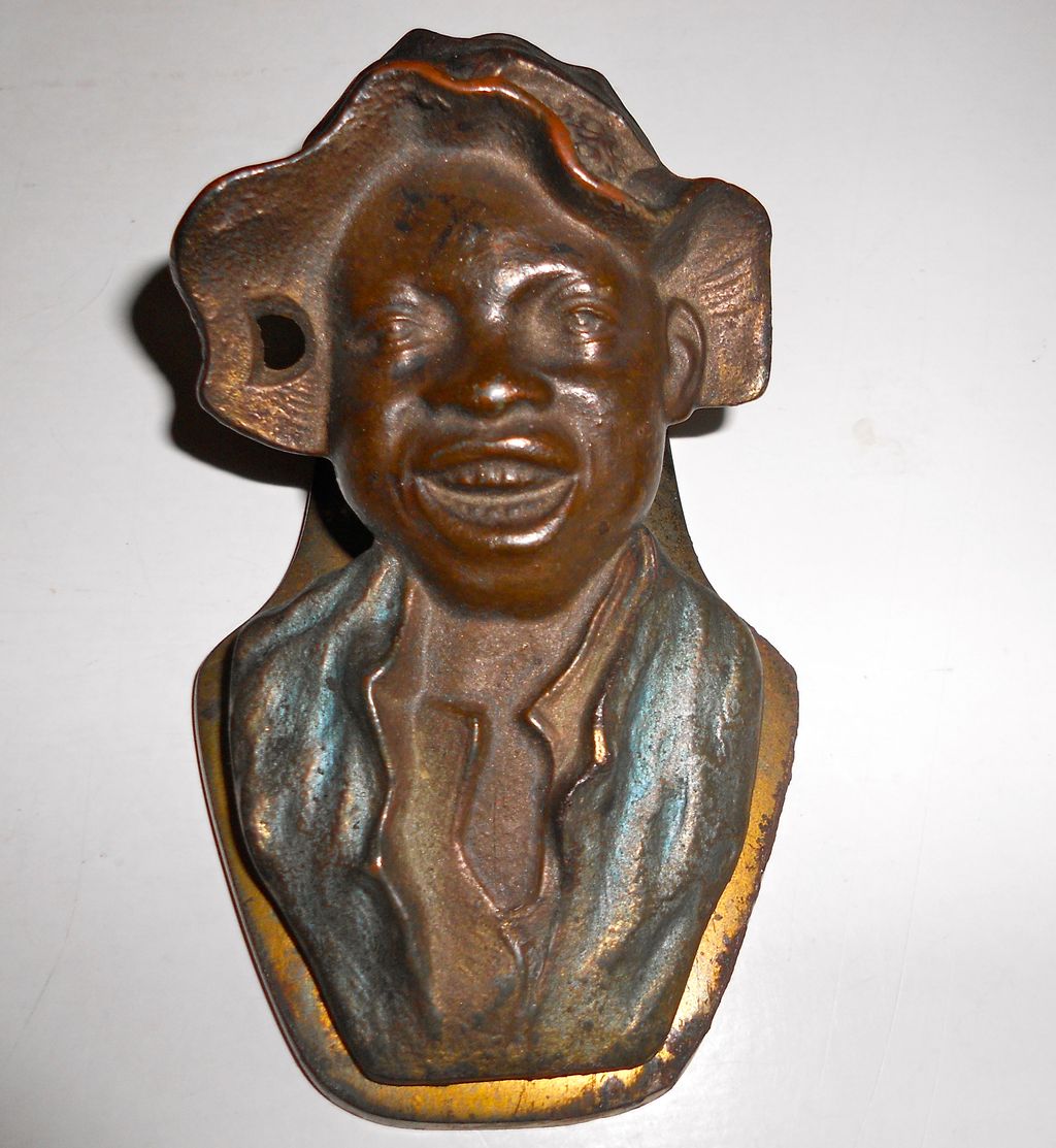 Vintage 1920s Black Americana Boy & Straw Hat Desk Wall Art Paper Bill Clip Holder Johnny Griffin Christmas Gift Vintage 1920s Black Americana Boy & Straw Hat Desk Wall Art Paper Bill Clip Holder Johnny Griffin Christmas Gift