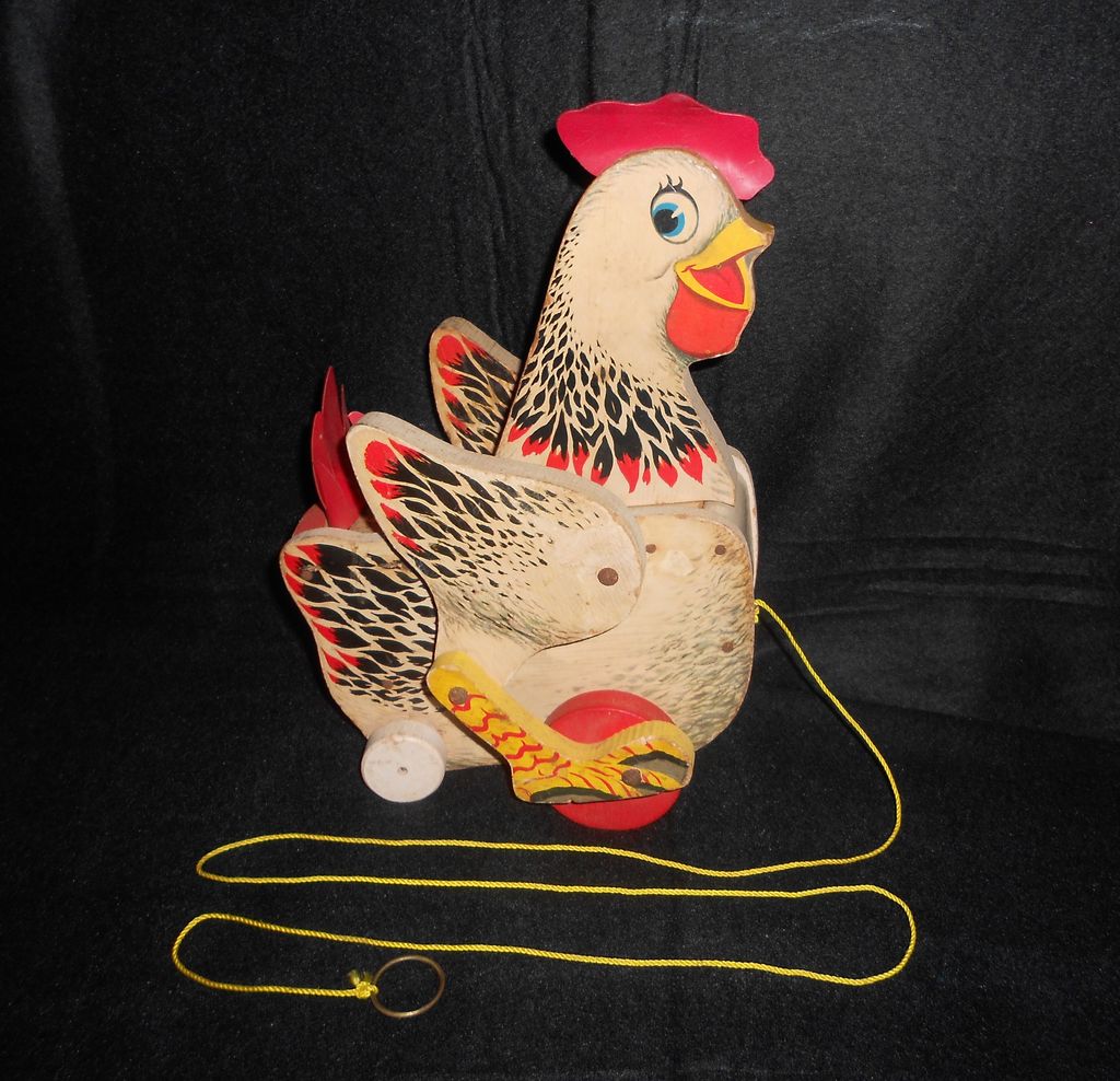 Vintage Collectable Cackling Hen Pull Toy Fisher-Price 1958-1966 Vintage Collectable Cackling Hen Pull Toy Fisher-Price 1958-1966