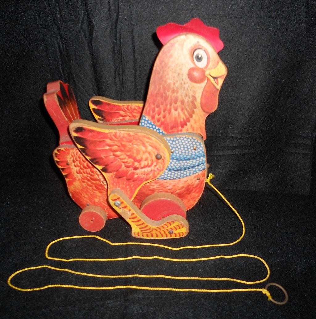 Vintage Collectable Cackling Hen Pull Toy Fisher-Price 1966-1968 Vintage Collectable Cackling Hen Pull Toy Fisher-Price 1966-1968