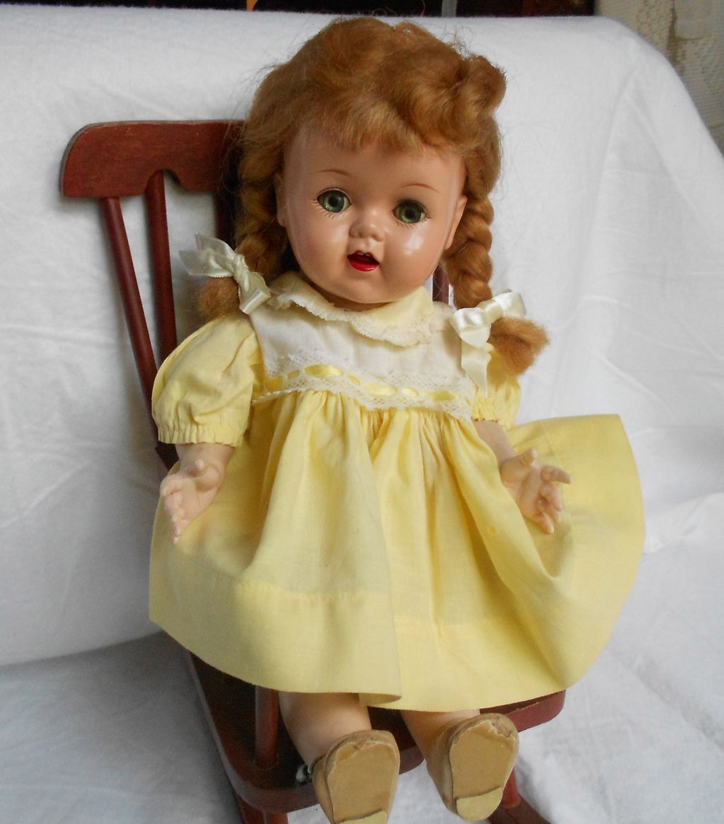 Vintage 1950s Doll Saucy Walker Ideal Redhead Blue Eyes Very Nice Condition Vintage 1950s Doll Saucy Walker Ideal Redhead Blue Eyes Very Nice Condition