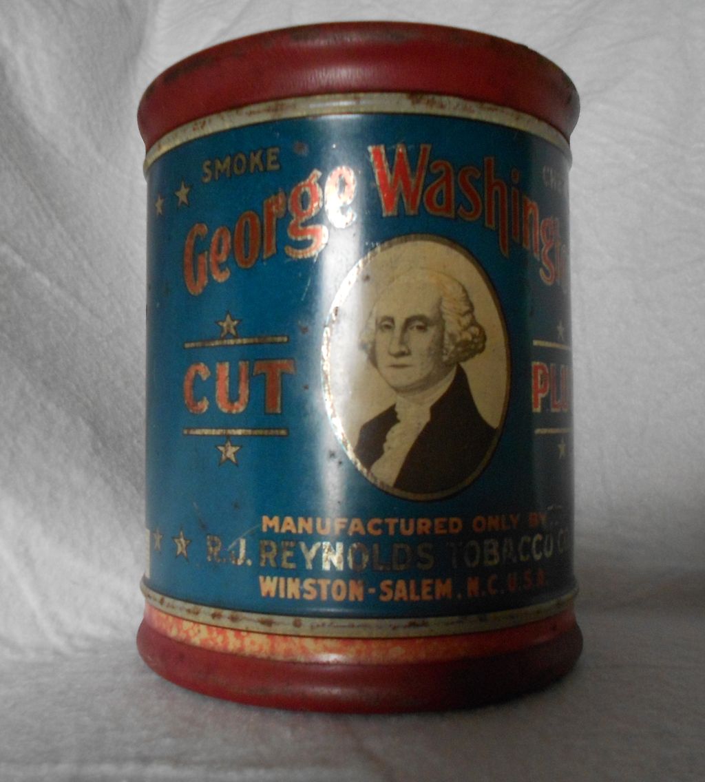 Vintage 1920s Tobacco Humidor Tin George Washington Vintage 1920s Tobacco Humidor Tin George Washington