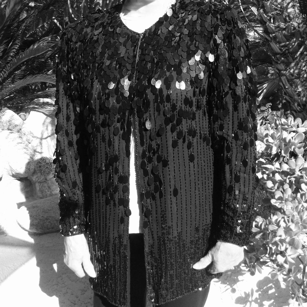 Vintage Oleg Cassini Black Beaded Jacket Vintage Oleg Cassini Black Beaded Jacket