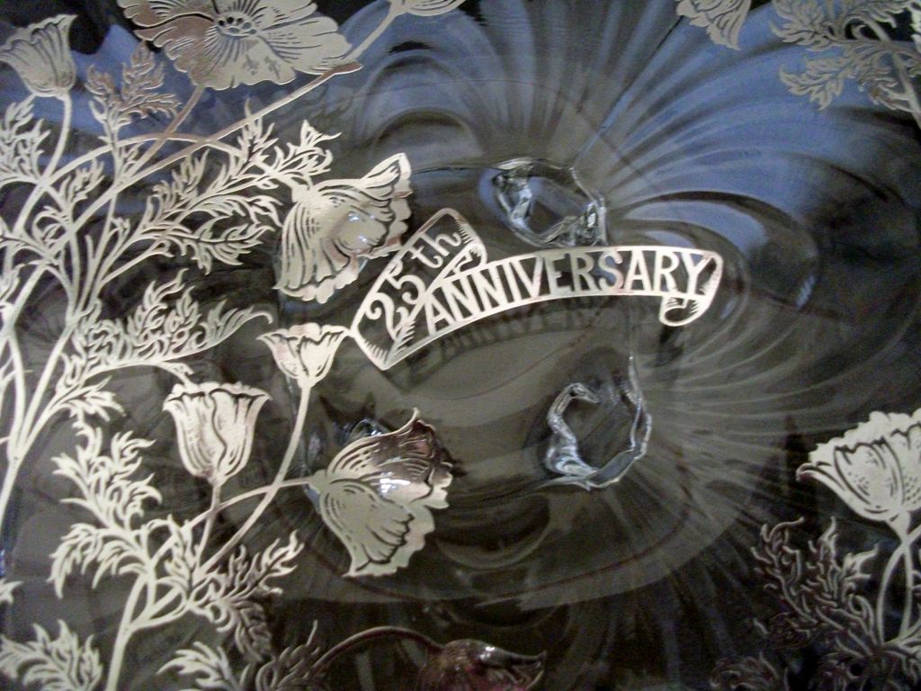 Vintage Cambridge Caprice Silver Overlay Platter 25 Anniversary Vintage Cambridge Caprice Silver Overlay Platter 25 Anniversary