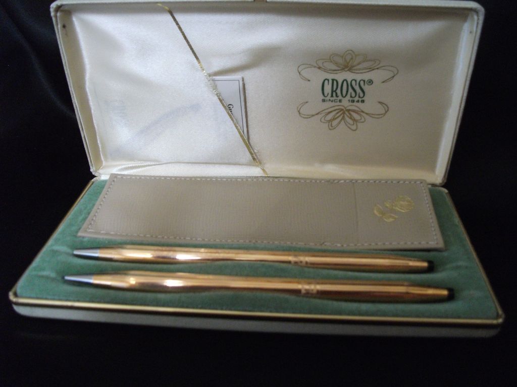 CROSS 14K Gold Filled Pen and Pencil Set in Original Box CROSS 14K Gold Filled Pen and Pencil Set in Original Box