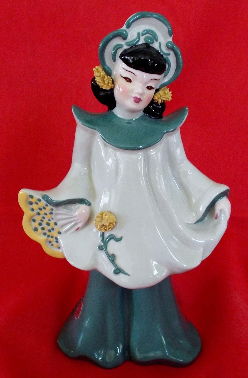 Vintage Florence Ceramics Figurine Vase Asian Inspired Vintage Florence Ceramics Figurine Vase Asian Inspired