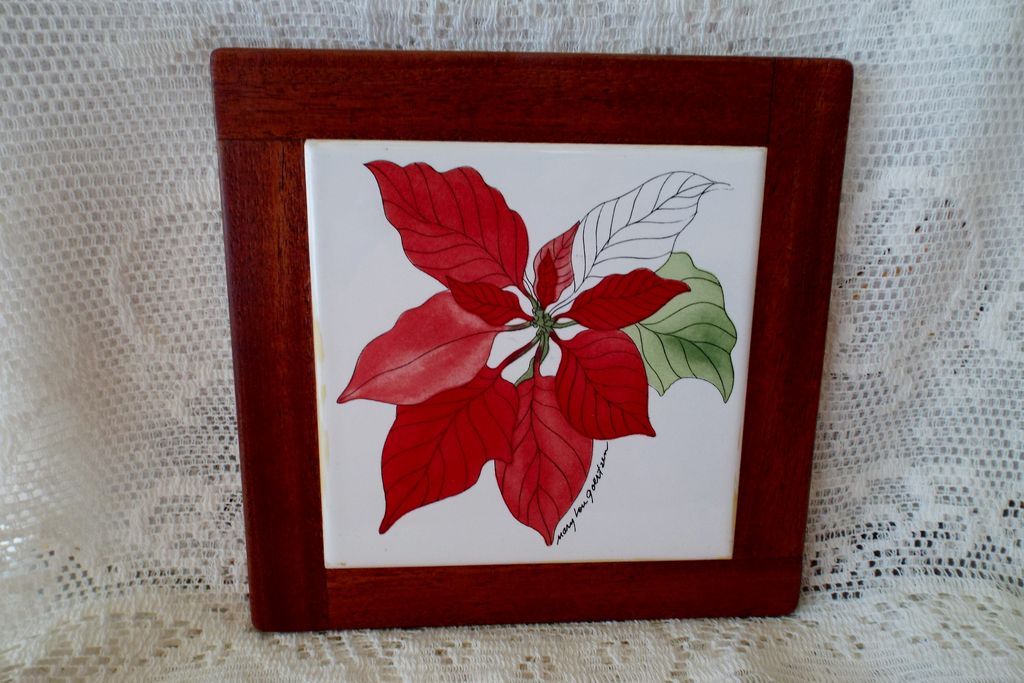 Poinsettia Tile Trivet Artist Mary Lou Goertzen Poinsettia Tile Trivet Artist Mary Lou Goertzen