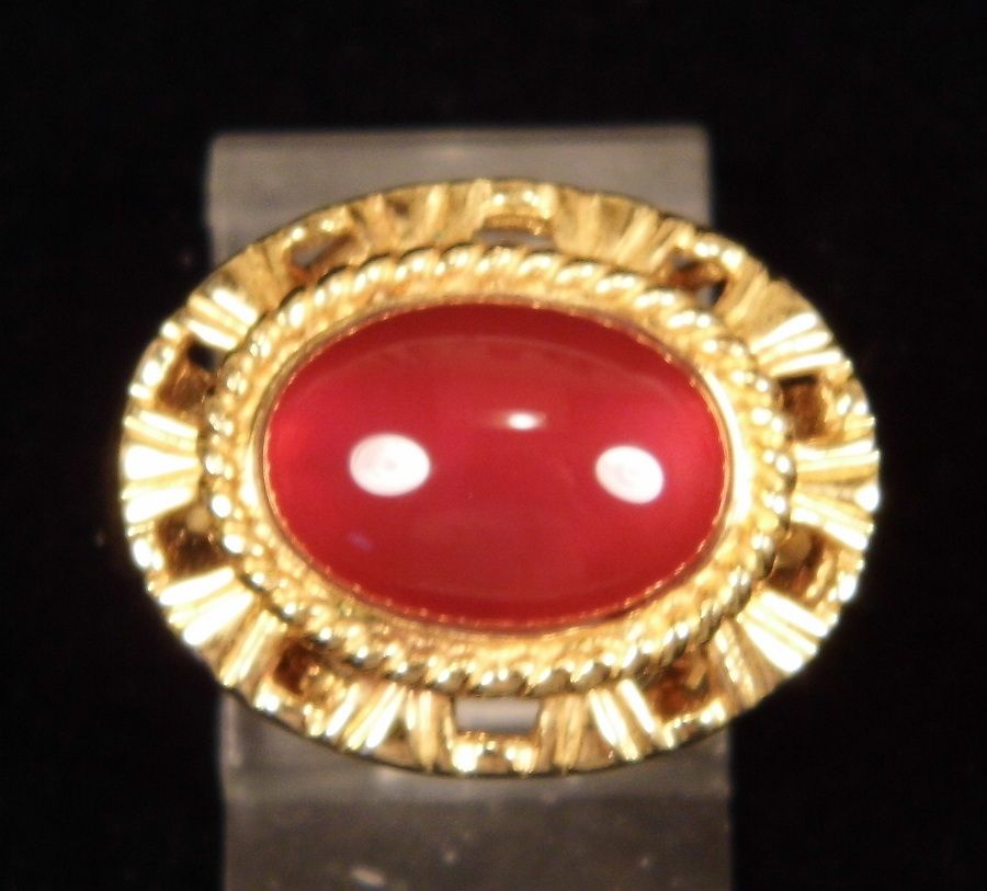 Vermeil Carnelian East West Oval size 9 Vermeil Carnelian East West Oval size 9