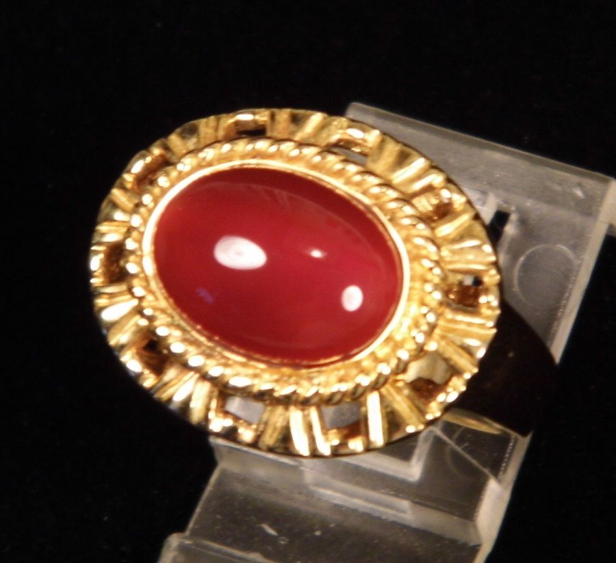 Vermeil Carnelian East West Oval size 9 Vermeil Carnelian East West Oval size 9