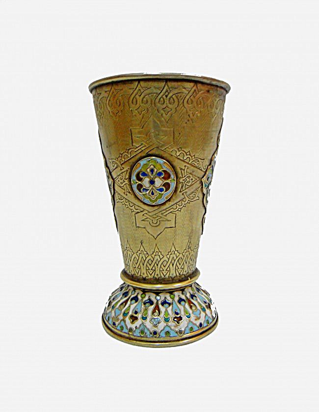 A Russian enamel silver beaker A Russian enamel silver beaker