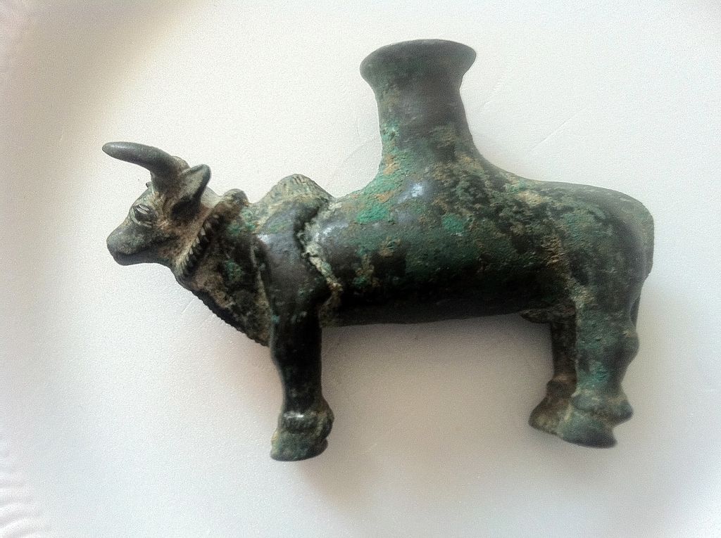 Ancient Bactria bronze figure bull Ancient Bactria bronze figure bull