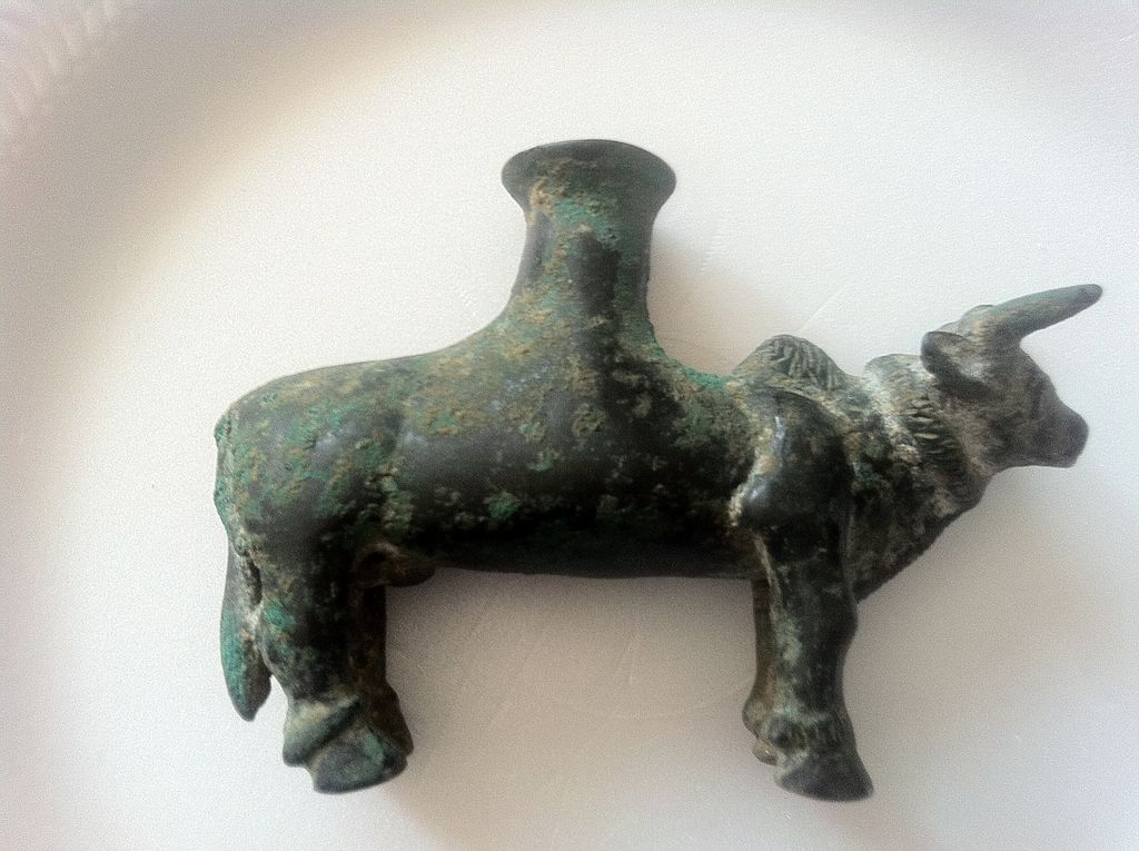 Ancient Bactria bronze figure bull Ancient Bactria bronze figure bull