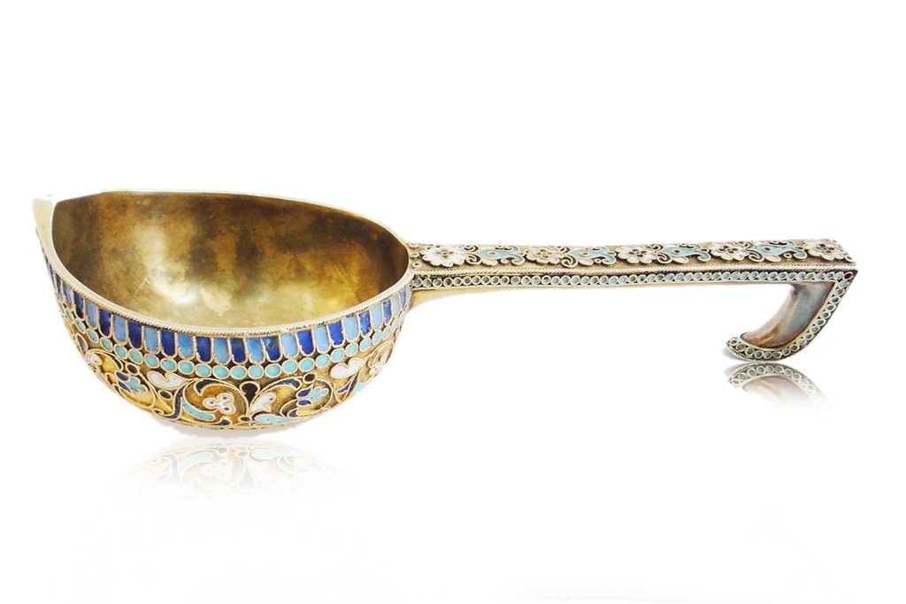 A Russian EnamelA Silver Liqueur set 18th Century A Russian EnamelA Silver Liqueur set 18th Century