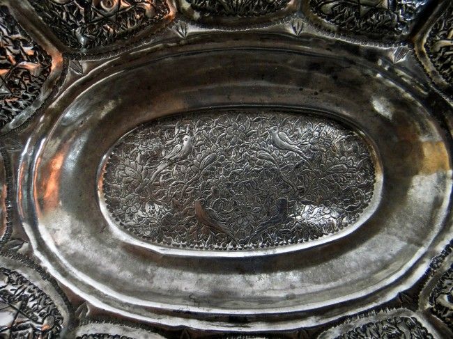A Jewish Engraved silver Baskit 18th Century A Jewish Engraved silver Baskit 18th Century