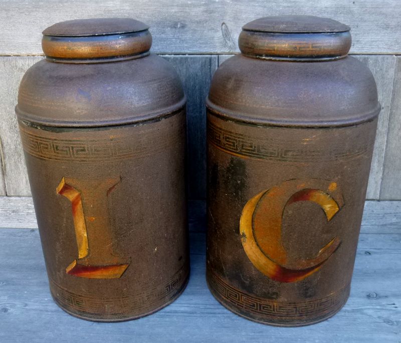 A Pair of English Tea Tins A Pair of English Tea Tins