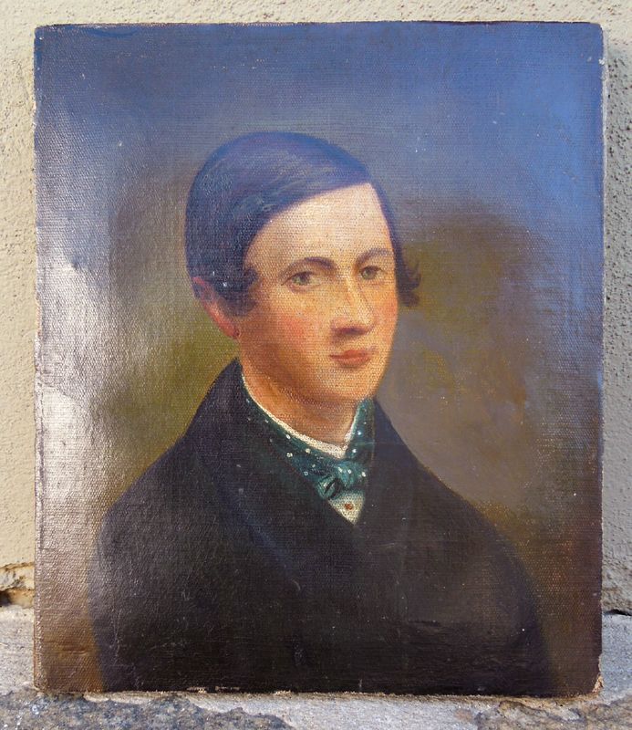 Portrait, Oil on Canvas of a Young Gentleman. Circa 1850 – 1860. Portrait, Oil on Canvas of a Young Gentleman. Circa 1850 – 1860.