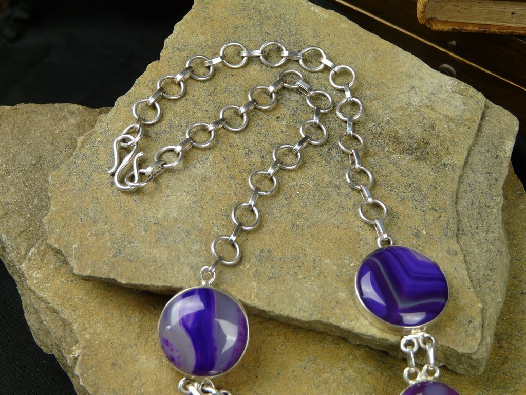 Siberian Chaorite and Sterling Silver Necklace Siberian Chaorite and Sterling Silver Necklace