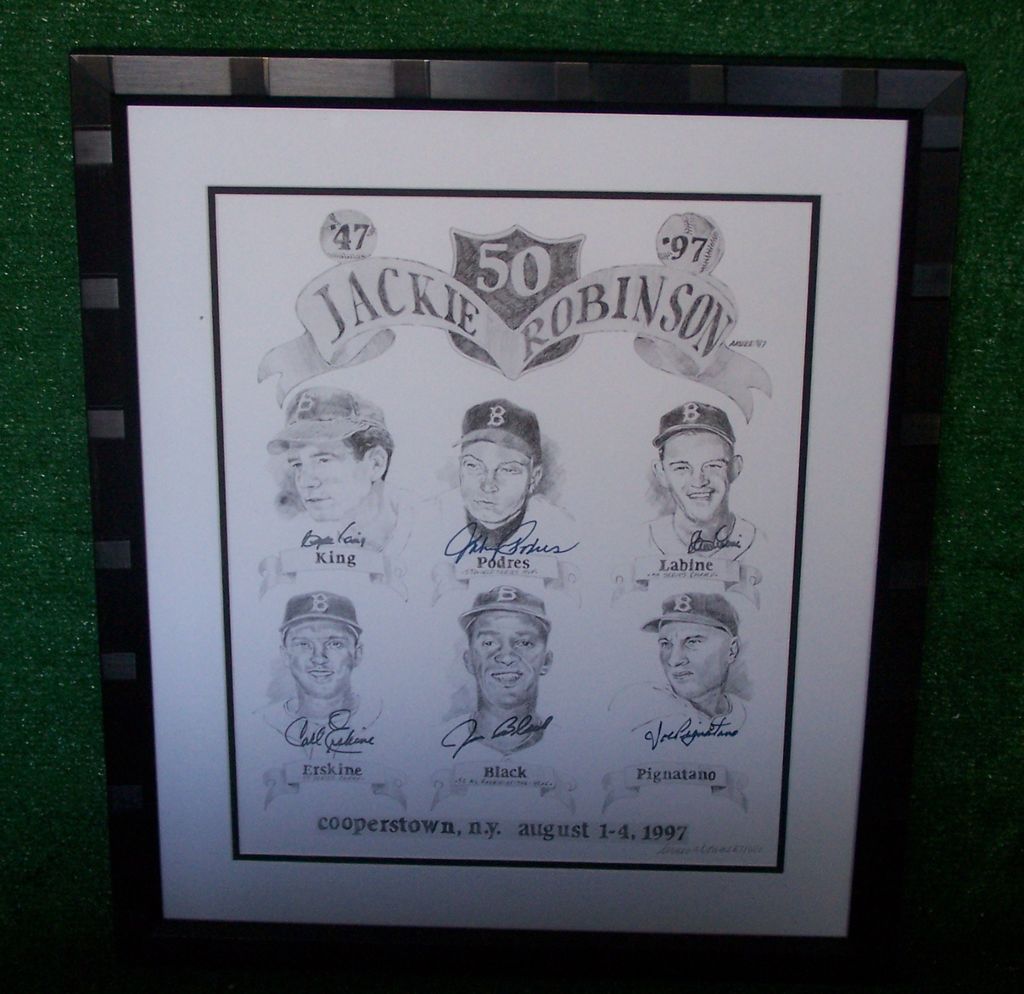 Pencil Signed and Numbered Limited Edition #67 OF 400 Lithograph Celebrating Jackie Robinson and the Brooklyn Dodgers Pencil Signed and Numbered Limited Edition #67 OF 400 Lithograph Celebrating Jackie Robinson and the Brooklyn Dodgers